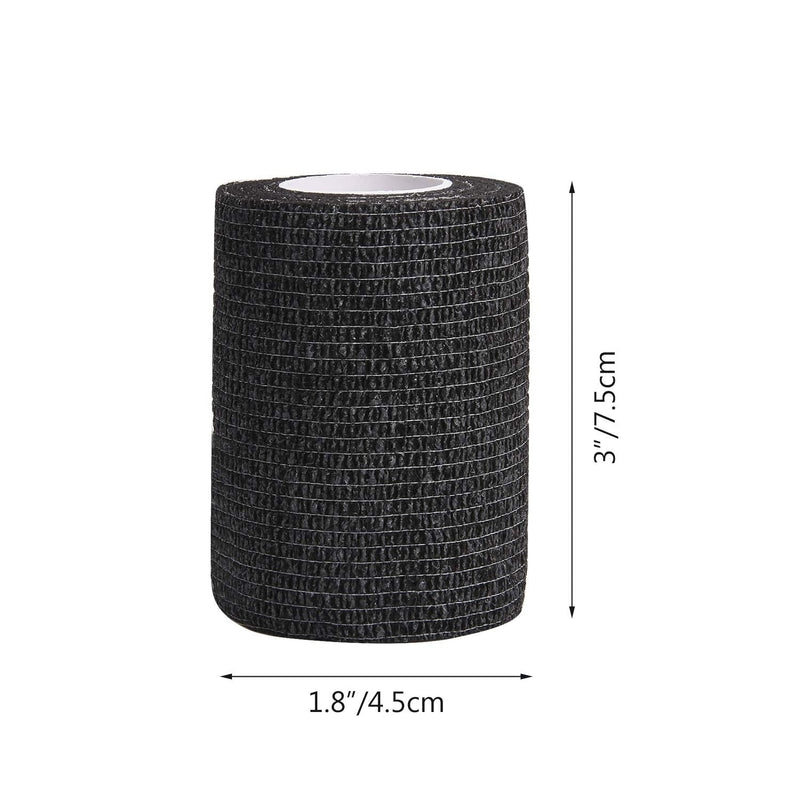 [Australia] - TOBWOLF 12PCS First Aid Self Adherent Bandage, 3"x5yd / 7.5cmx4.5m Cohesive Bandage Tape Wrap, Elastic Athletic Non Woven Fabric Vet Wrap for Sports, Medical - Black 3x180 Inch (Pack of 12) 