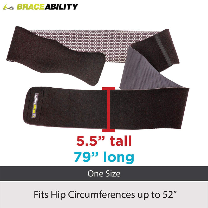 [Australia] - BraceAbility Hip Brace & Groin Strain Wrap | Non-Slip Hamstring & Thigh Compression Support Spica for Pulled Quad Muscle, Arthritis Relief, Inguinal Hernia or Abduction Hip Flexor Injury (One Size) 