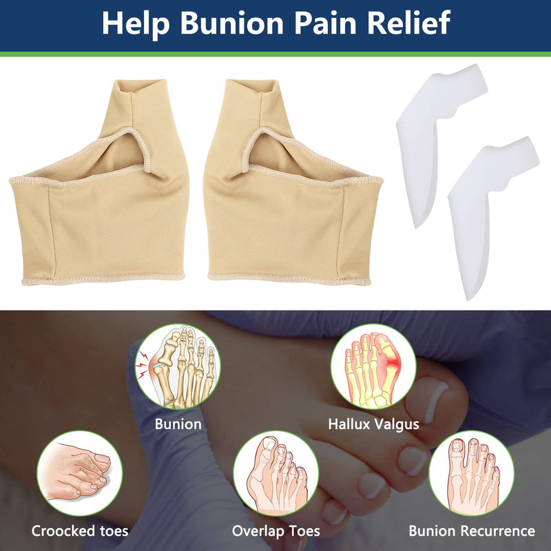 [Australia] - Bunion Corrector Kit, Bunion Pain Relief Sleeves Bunion Pads Brace Cushions Gel Big Toe Separator Bunion Guards Hallux Valgus Brace for Day/Night Supports (L/Men) 