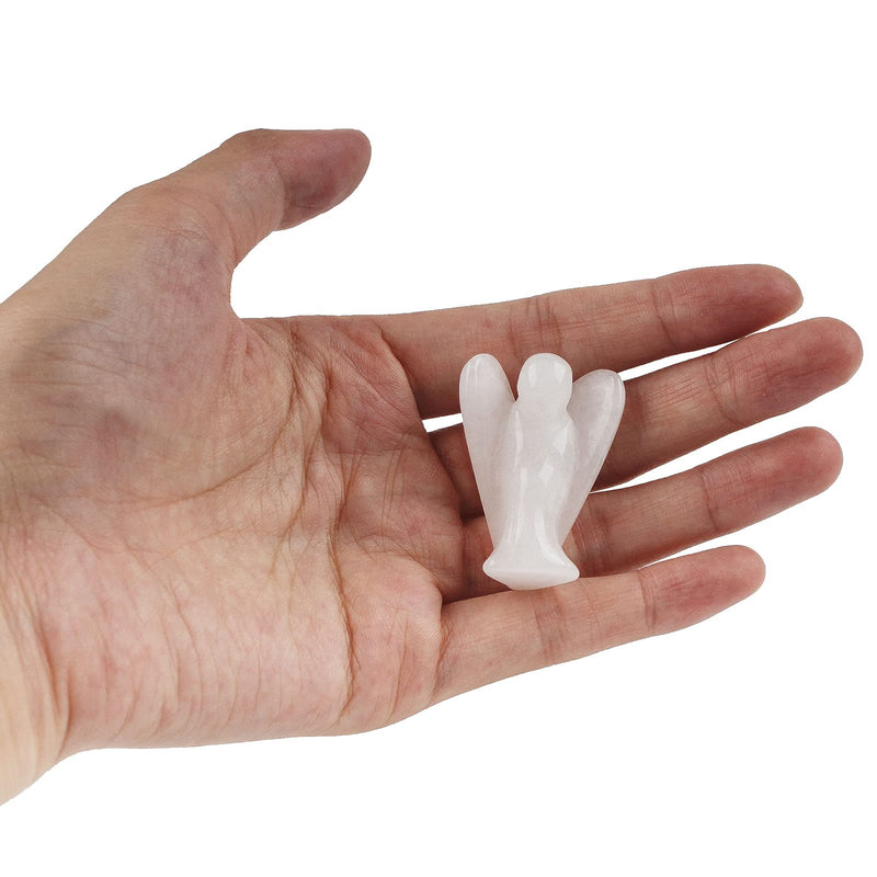 [Australia] - QOPAHI Healing Crystal Angels Lucky Charms Reiki Gifts Spiritual Gifts Pocket Angel Healing Crystals for Women Angel Ornaments for Home Office Bedroom（White） White 
