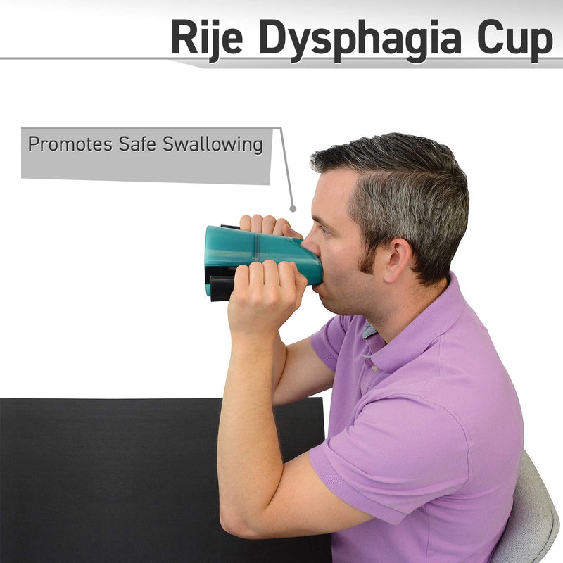 [Australia] - Sammons Preston - 39949 Rije Dysphagia Cup, Extra Large Glass for Controlled Portions Or Sips from Open Cup Or Straw, Stable Grip Cup, Two Handles Provides Secure Grip, Dishwasher Safe 
