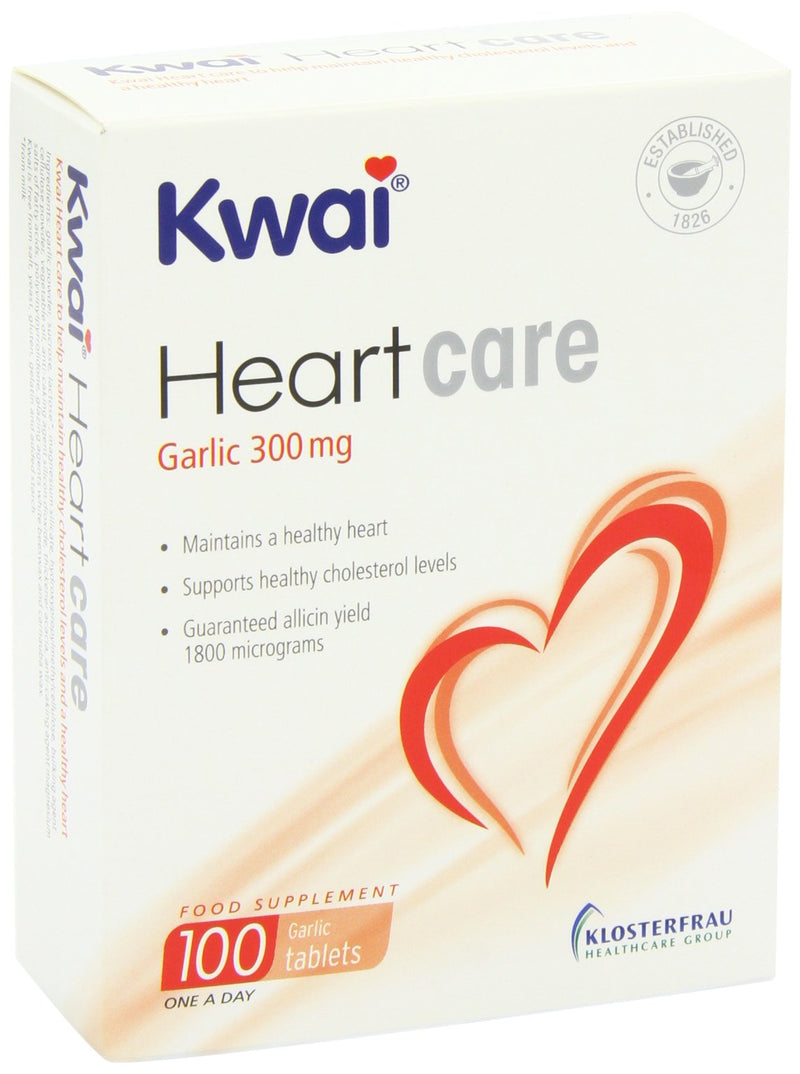 [Australia] - Kwai Heartcare Garlic | Vitamin B1 Contributes to a normal heart function | Helps maintain a healthy cholesterol levels | Helps maintain a healthy heart | Allicin yield 1800 micrograms per tablet | 300mg | 100 tablets 