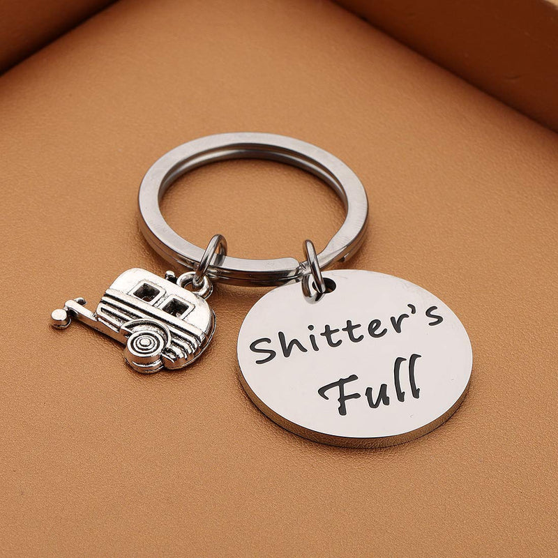 [Australia] - Shitter's Full Keychain Happy Camper RV Keychain Camping Keychain Trailer Christmas Vacation Jewelry Shitter's Full Keyring 