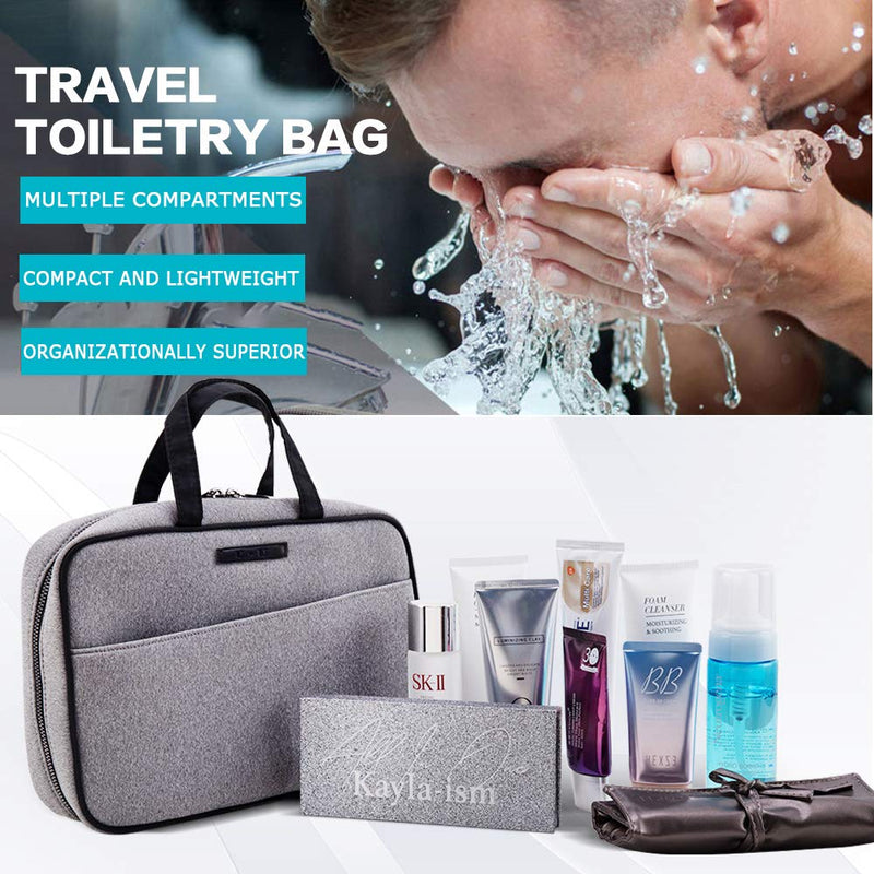 [Australia] - Travel Toiletry Bag | Makeup Cosmetic Bag For Weekend Trips | Hanging Bathroom Bag | Toiletry Bag For Men & Women | Waterproof Shower Bag For Travelling | Premium Multi-Compartment Travel Toiletry Bag 