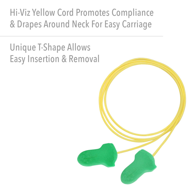 [Australia] - Howard Leight by Honeywell Max Lite Low Pressure Corded Disposable Foam Earplugs, 100 Pairs (LPF-30) , Green 
