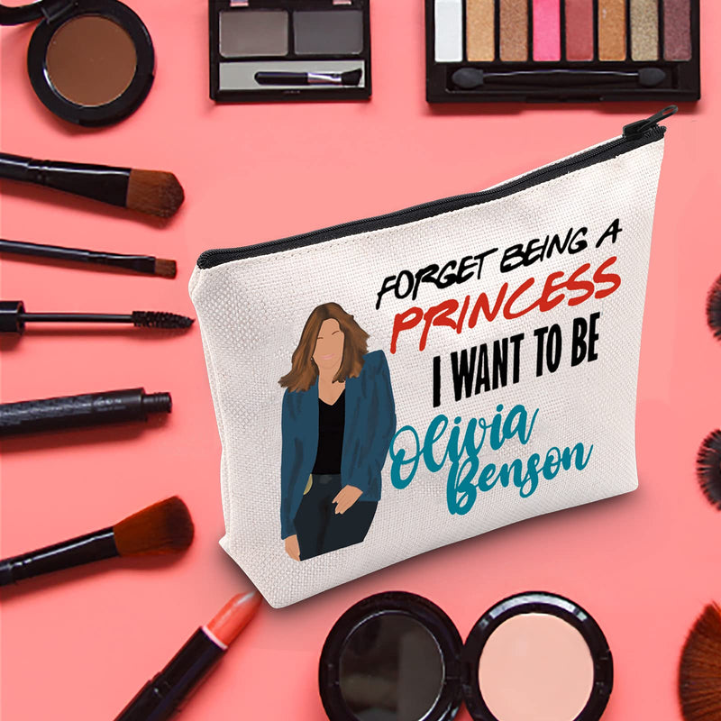 [Australia] - LEVLO Law and Order TV Show Cosmetic Make Up Bag Olivia Benson Fans Gift Forget Being A Princess I Want To Be Olivia Benson Makeup Zipper Pouch Bag For Women Girls, To Be Olivia Benson, 