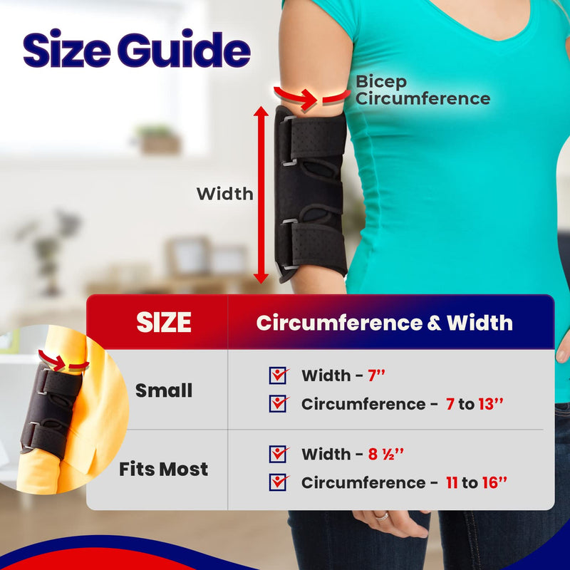 [Australia] - Elbow Splint Tendonitis Elbow Brace – Cubital Tunnel Brace for Sleeping - Tennis Elbow Support with Arm Compression Sleeve Elbow Immobilizer for Ulnar Nerve Brace Elbow Pain Men Women - Fits Most 