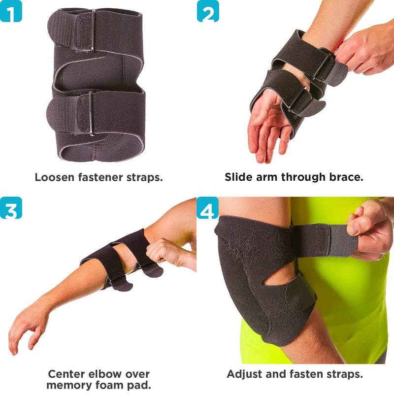 [Australia] - BraceAbility Bursitis Elbow Pad Brace | Compression Arm Sleeve Wrap with Padded Soft Support Cushion for Olecranon Joint Pain, Bursa Protection, Arthritis & Tendonitis Relief (One Size) 