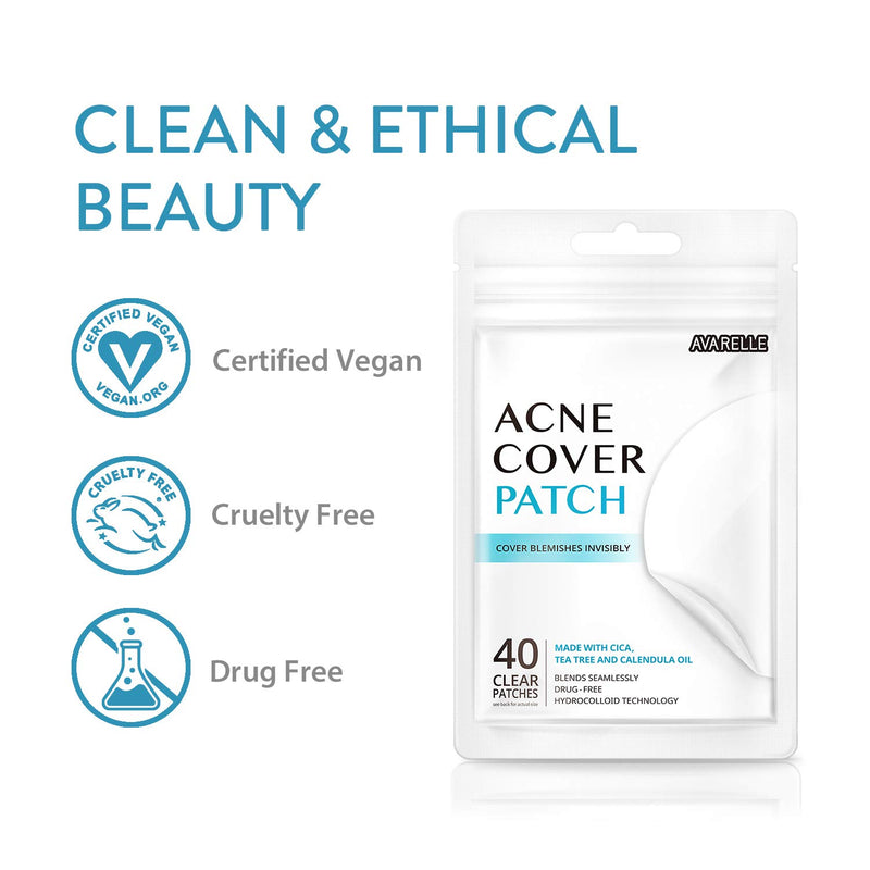 [Australia] - Avarelle Acne Pimple Patch (40 Count) Absorbing Hydrocolloid Spot Treatment with Tea Tree Oil, Calendula Oil and Cica, Certified Vegan, Cruelty Free VARIETY PACK / 40 PATCHES 