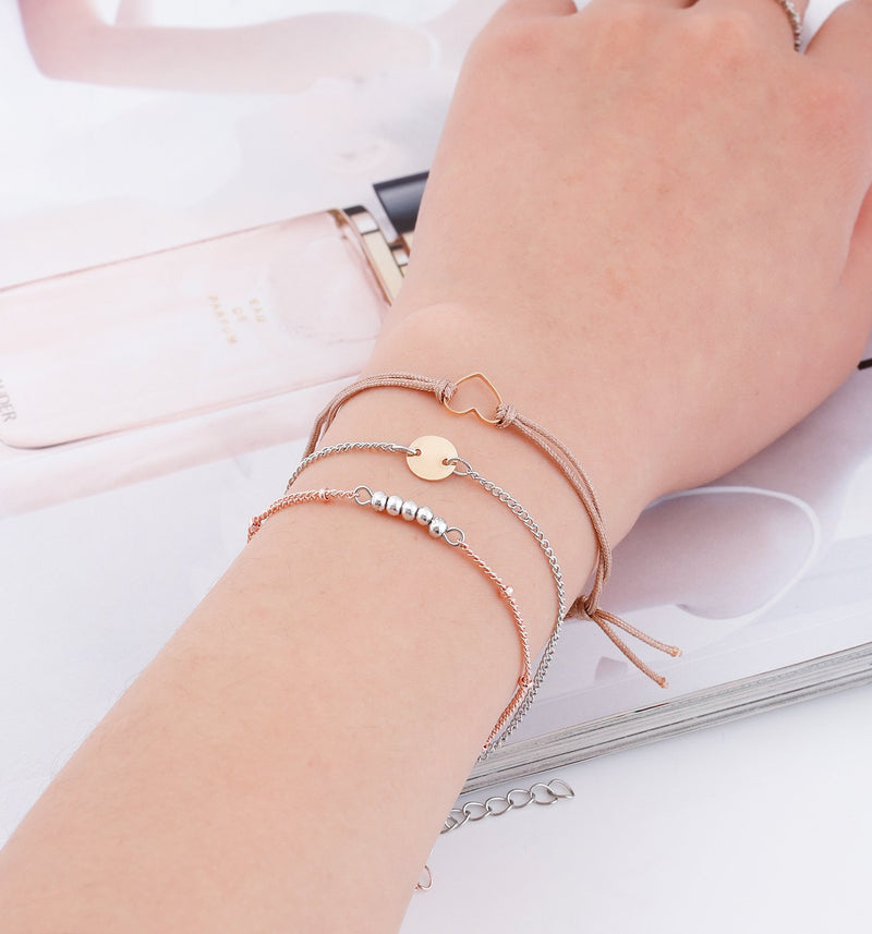[Australia] - XOCARTIGE Layered Bracelet Set Assorted Beaded Bracelet Multiple Stackable Wrap Bangle Jewelry Adjustable A Multicolor 