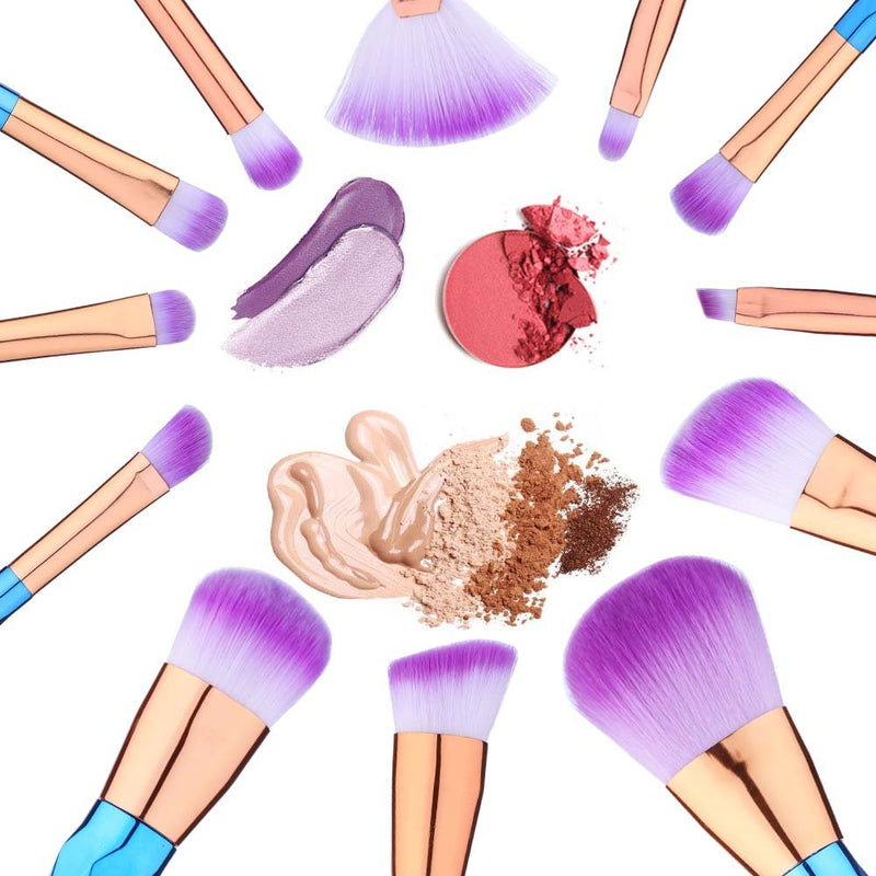 [Australia] - 12 Pcs Makeup Brushes Set Premium Foundation Blending Blush Concealer Eye Face Lip Brushes for Powder Liquid Cream Complete Makeup Brushes Kit Synthetic Bristles Purple 