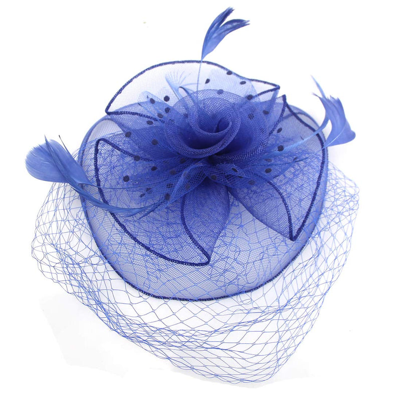 [Australia] - Fascinator Hat 20s Pillbox Hat Cocktail Tea Party Top Hat Derby Kentucky Wedding Headwear for Girls and Women B-blue 