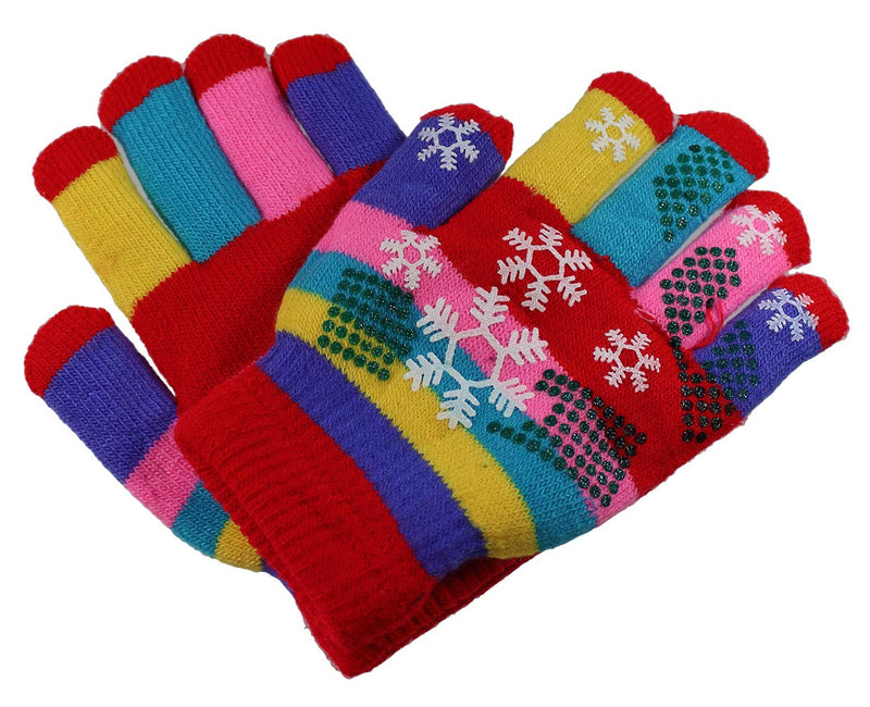 [Australia] - Gelante Toddler / Children Winter Knitted Magic Gloves Wholesale Lot 6-12 Pairs 6 Pairs - Snow Flakes Grapper Children (2-6 Years) 