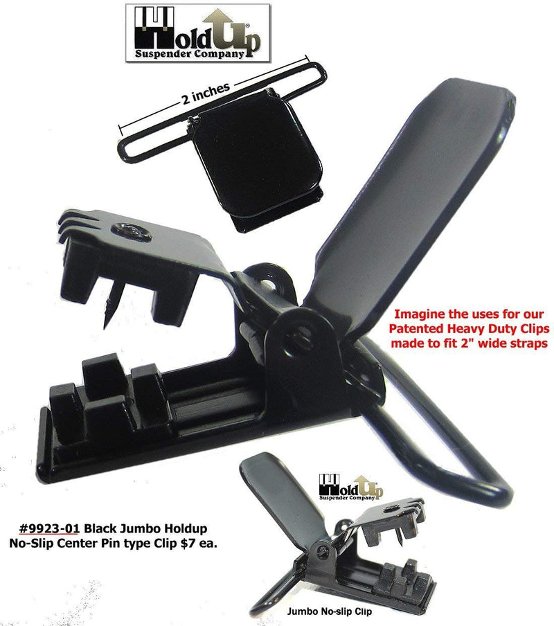 [Australia] - Jumbo Holdup patented no-slip suspender center pin type clips Black 1 