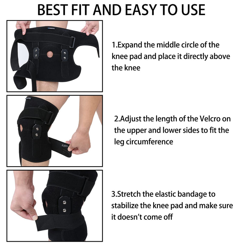[Australia] - Plus Size Knee Brace for Women Men Hinged Knee Brace with Side Stabilizers Open Patella Adjustable Knee Brace for Arthritis Pain and Support,Meniscus Tear,ACL,MCL,Injury Recovery,Pain Relief,Rodilleras para Dolor de Rodillas(3XL/4XL) 3XL/4XL Black 