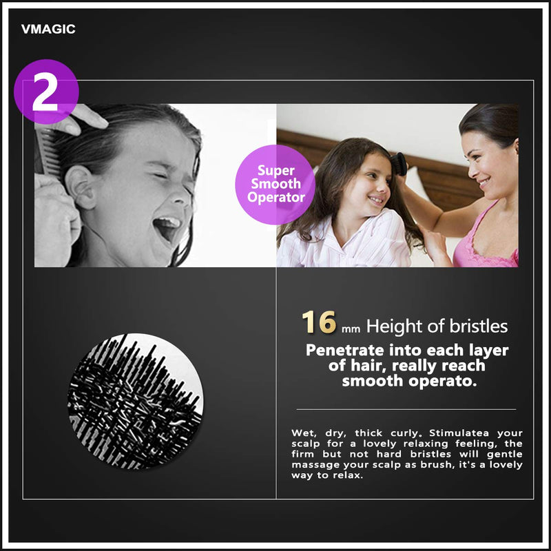 [Australia] - Detangling Brush - glide the Detangler Brush through Tangled hair - Best Brush / Comb for Women, Girls, Men & Boys - Use in Wet and Dry Hair (G-Black) G-Black 