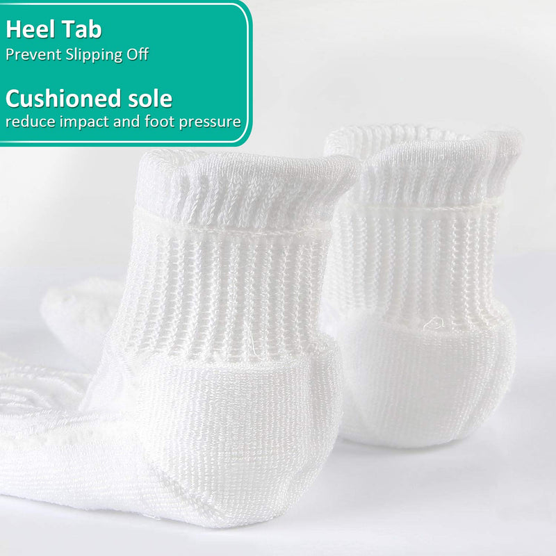 [Australia] - MD 6 Pairs Non-binding Women's Moisture Wicking Cushion Quarter Bamboo Diabetic Socks 9-11 3Black/3White Sock Size 9-11, Womens Shoe Size 5-10 3black/3white(6 Pairs) 