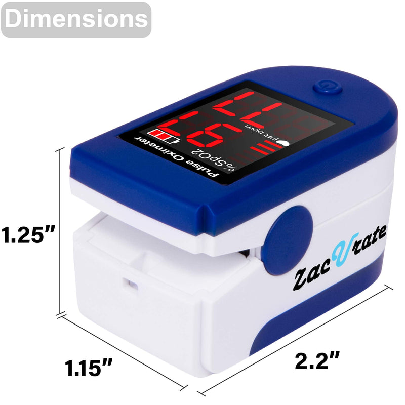 [Australia] - Zacurate Fingertip Pulse Oximeter Blood Oxygen Saturation Monitor with Batteries and Lanyard Included (Sapphire Blue) 