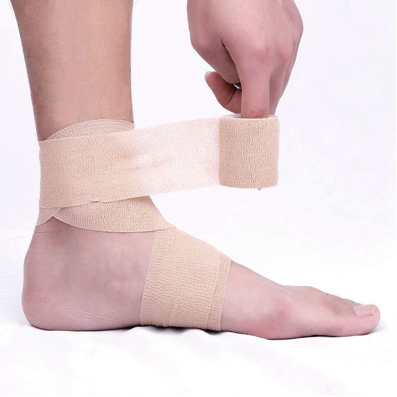 [Australia] - Self-Adhesive Cohesive Wrap Bandage Flexible Stretch Tape Athletic Strong Elastic First Aid Wrap Bandages for Wrist & Hand, Ankle Sprains, Swelling 6 Packs, 3Inch X 5Yards 