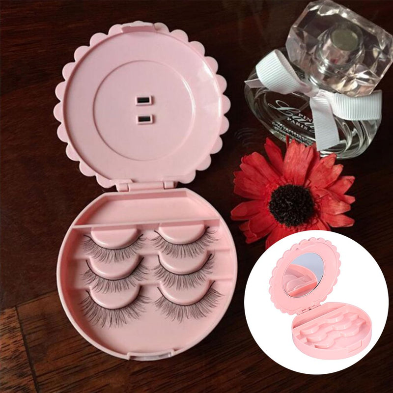 [Australia] - Yuyte 1pc Flower Shape Travel Portable False Eyelashes Storage Case Organizer Fake Lashes Carry Box 