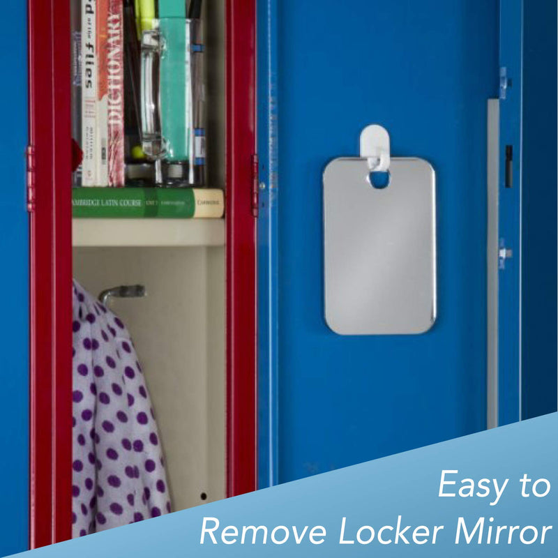 [Australia] - The Shave Well Company Locker Mirror for School, Office, Work with Adhesive Hanging Hook | Unbreakable, Shatterproof, 6 x 4 Inches 1pack 