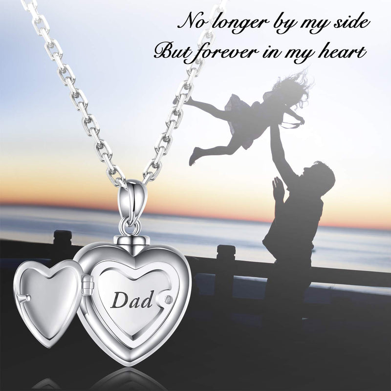 [Australia] - S925 Mom Dad Forever in My Heart Urn Pendant Necklace Cremation Jewelry Memorial Sterling Silver Jewelry Necklace for Ashes Keepsake Jewelry 