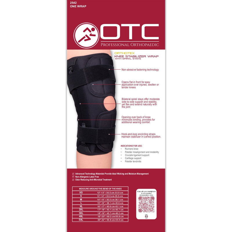 [Australia] - OTC Orthotex Knee Stabilizer Wrap with Spiral Stays, 5X-Large 5X-Large (Pack of 1) 