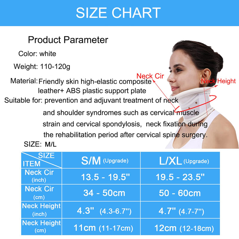 [Australia] - TANDCF Upgrade Cervical Neck Brace Collar with Chin Support for Stiff Relief Cervical Collar Correct Neck Support Pain Bone Care Health(Upgrade Size L/XL) Upgrade Size L/XL 