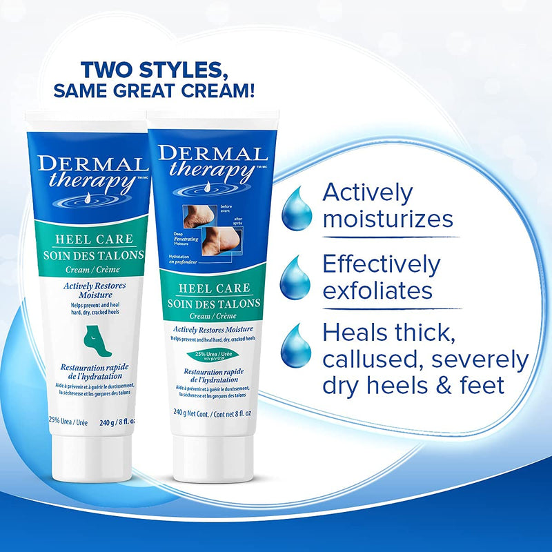 [Australia] - Dermal Therapy Heel Care Cream - Moisturizing Treatment that Repairs and Heals Dry, Rough, Cracked Heels and Feet | 25% Urea and 6% Alpha Hydroxy Acids (8 Ounce) | Packaging May Vary 8 Ounce (Pack of 1) 