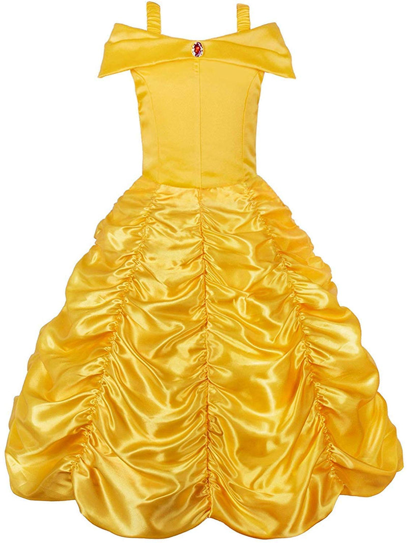 [Australia] - JerrisApparel Princess Dress Off Shoulder Layered Costume for Little Girl Yellow With Accessories 2 Years 