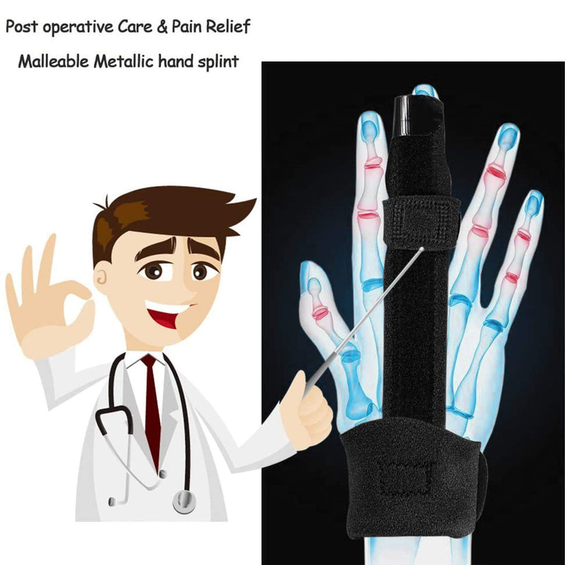 [Australia] - Finger Splint - Corpower Finger Extension Splint for Trigger Finger, Mallet Finger, Finger Knuckle Immobilization, Finger Fractures, Pain Relief from Stenosing Tenosynovitis - Finger Brace for Trigger (Black) Black 