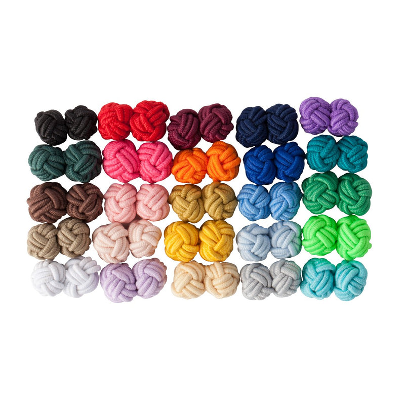 [Australia] - Jacob Alexander Gift Jar 25 Pairs Solid Color Silk Knot Cufflinks Bulk Collection 