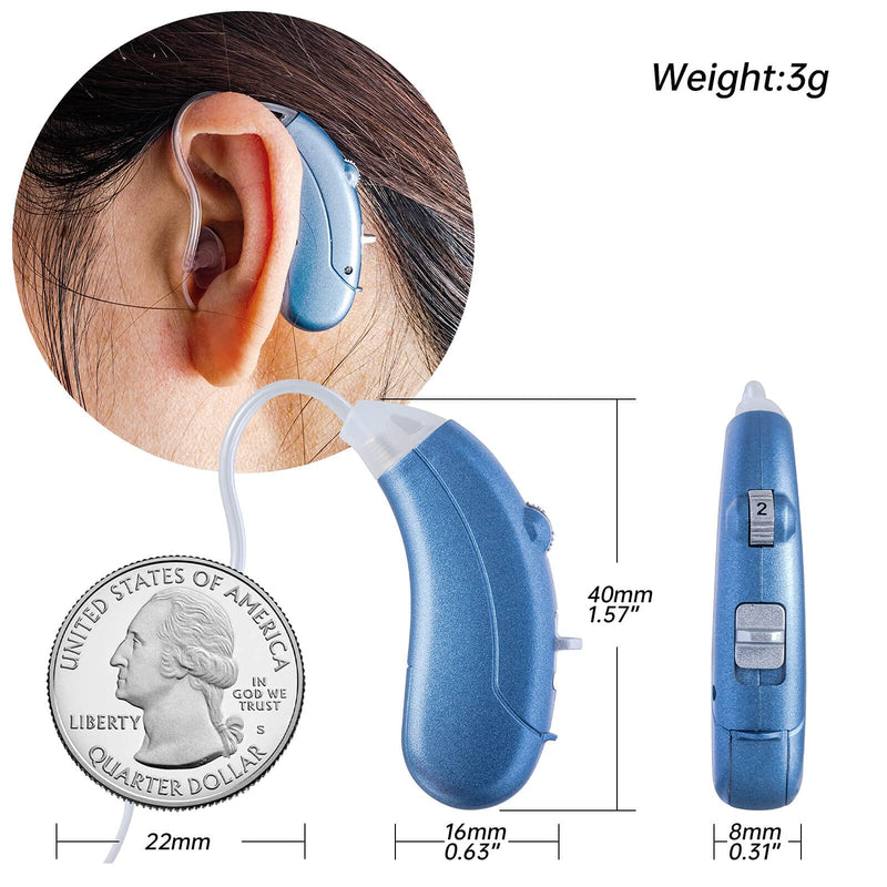 [Australia] - Hearing Amplifier for Seniors Adults Noise-Cancelling - Miracle Ear Digital Personal Sound Amplifier Devices with Volume Control As Seen On TV Hearing Aid Cleaning Tools Included (Fit Either Ear) Left pre-Assembled 