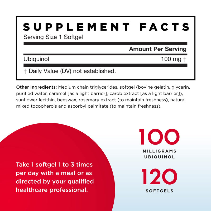 [Australia] - Jarrow Formulas QH-absorb 100 mg - 120 Softgels - High Absorption Co-Q10 - Active Antioxidant Form of Co-Q10 - Supports Mitochondrial Energy Production and Cardiovascular Health - Up to 120 Servings 120 Count (Pack of 1) 