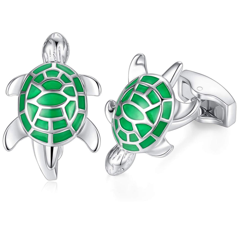 [Australia] - HONEY BEAR Sea Tortoise Turtle Cufflinks for Mens Stainless Steel Wedding Gift 