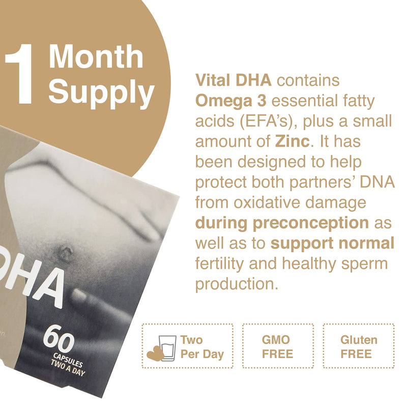 [Australia] - Zita West Vital DHA with Omega 3 for Fertility, Pregnancy and Breastfeeding | (60 Capsules 1 Month Supply) 60 Count (Pack of 1) 