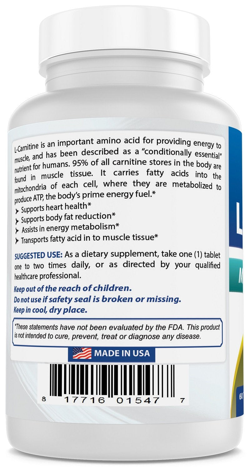 [Australia] - Best Naturals L-Carnitine 1000mg 60 Tablets 