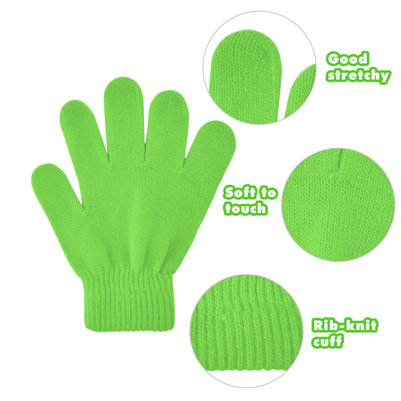 [Australia] - Coopay 6 Pairs Kid's Winter Warm Magic Gloves Children Stretchy Full Finger Knitted Gloves Boys Girls Student Mittens Gloves Mixed Colors 1 4-6 Years 