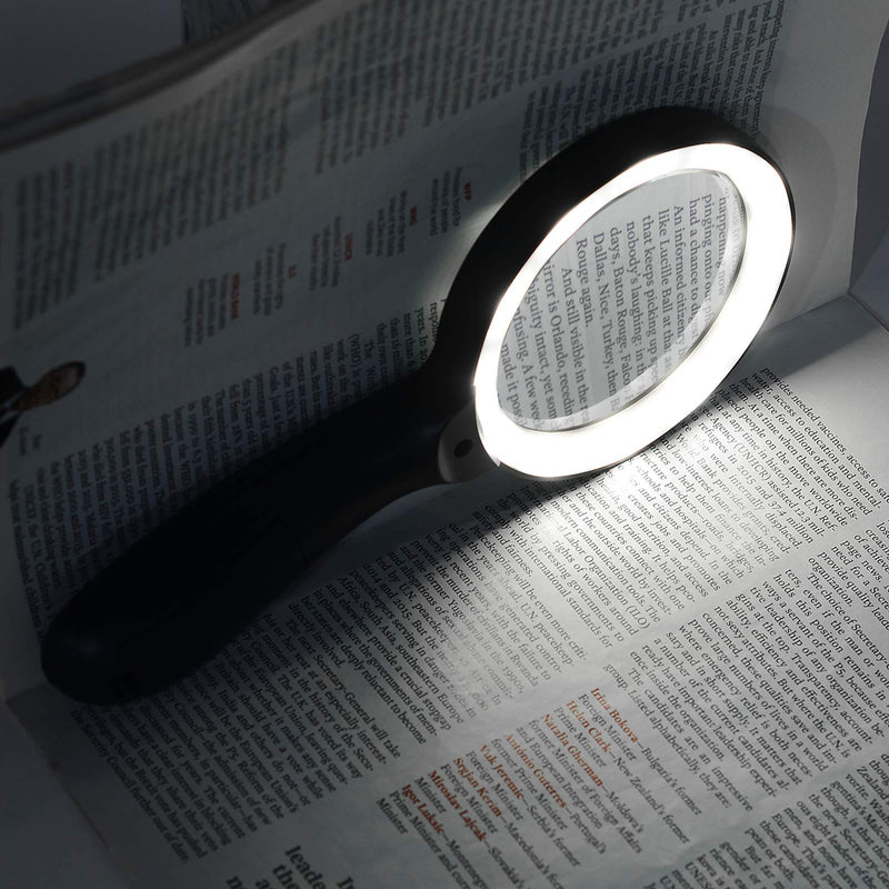 [Australia] - Magnifying Glass with Light, 10X Handheld Large Magnifying Glass 12 LED Illuminated Lighted Magnifier for Macular Degeneration, Seniors Reading, Soldering, Inspection, Coins, Jewelry, Exploring 