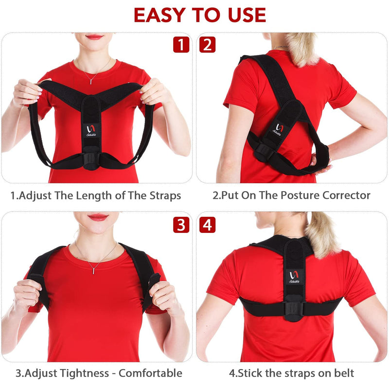 [Australia] - Schiara Posture Corrector for Men and Women - Comfortable Upper Back Brace, Adjustable Back Straightener Support for Neck, Shoulder & Back Classic style 