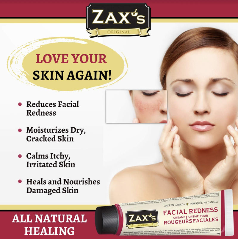 [Australia] - Zax's Original # 1 Facial Redness Cream - Ideal for PPE, Rosacea, Dehydrated Skin, and Windburn - Pharmacist Developed, Natural Ingredients - 28g 