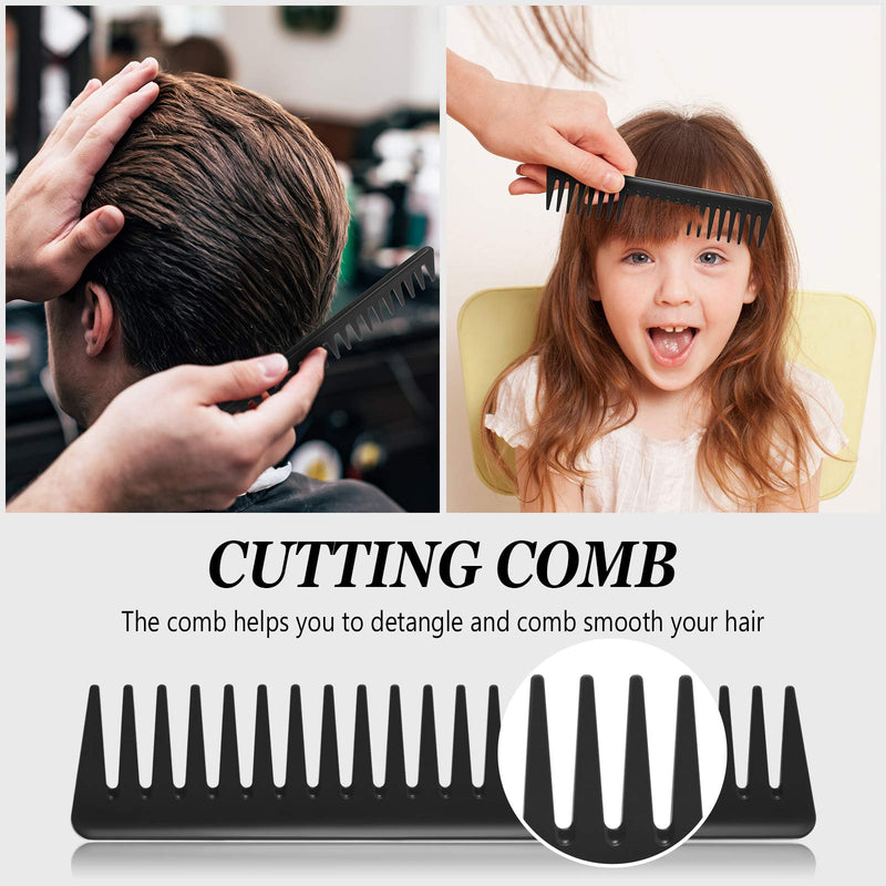 [Australia] - 2 Pieces Wide Tooth Detangling Comb Large Hair Detangling Comb Carbon Fiber Cutting Comb Anti-Static Heat Resistant Styling Comb for Long Wet Hair Curly Hair 