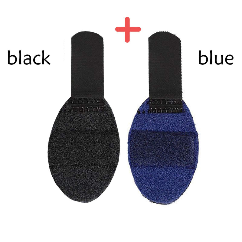 [Australia] - Reppkyh Finger Splint - 2 Pack Support for Trigger Finger, Mallet Finger, Baseball Finger, Strain, Sprains, Broken Fingers, Basketball Black+Blue 