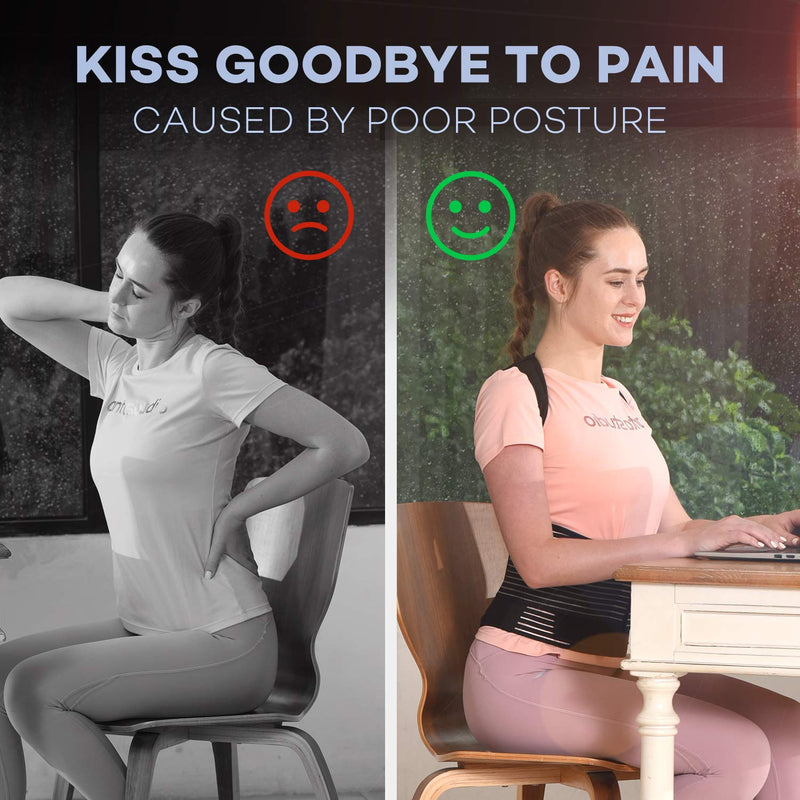 [Australia] - Omples Posture Corrector for Women and Men Back Brace Straightener Shoulder Upright Support Trainer for Body Correction and Neck Pain Relief, X-Large (Waist 42-46 inch), Patent Pending X-Large (Pack of 1) 
