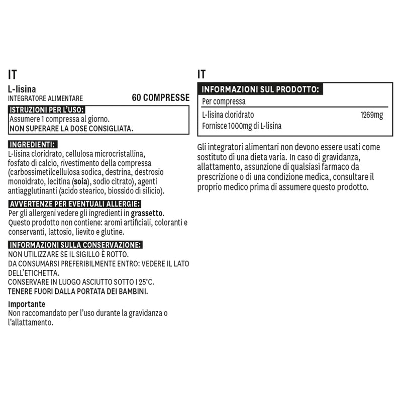 [Australia] - Natures Aid L-Lysine 1000 mg, High Potency Essential Amino Acid, Vegan, 60 Tablets 