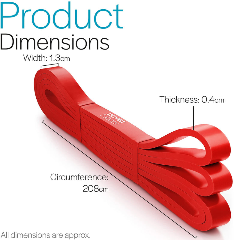 [Australia] - Core Balance Assisted Pull Up Bands Resistance Strength Training Natural Latex (Light to Extra Heavy) Red (Light) 