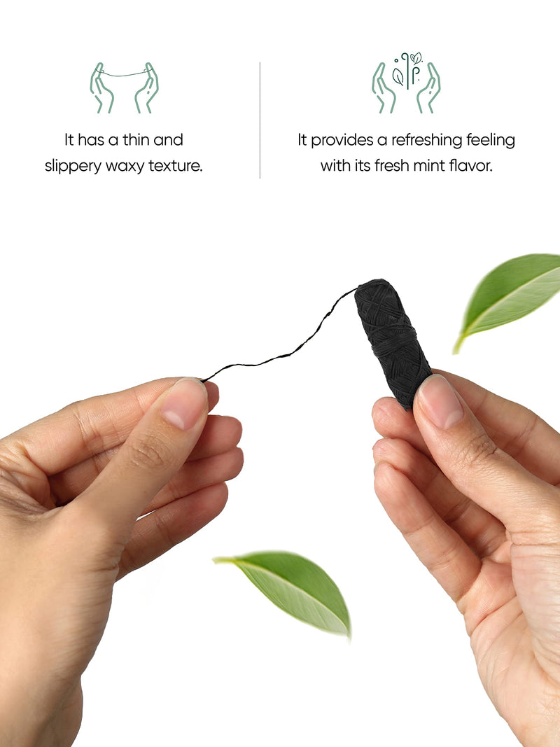 [Australia] - t-brush Dental Floss Refill Activated Charcoal Flavoured 30m | Eco-Friendly Vegan Cruelty-Free BPA Free Craft Packing No Plastic 