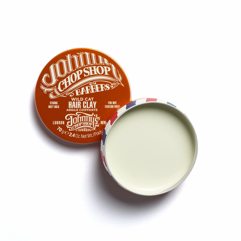[Australia] - Johnny's Chop Shop - Wild Cat Hair Clay, Strong Hold, Matt Finish (70g) Pack of 1 