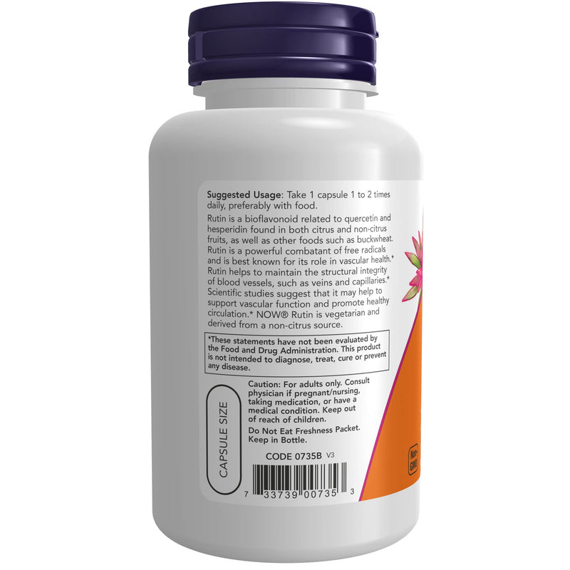 [Australia] - NOW Supplements, Rutin (Sophora japonica) 450 mg, Free Radical Scavenger*, Cell Defense*, 100 Veg Capsules 