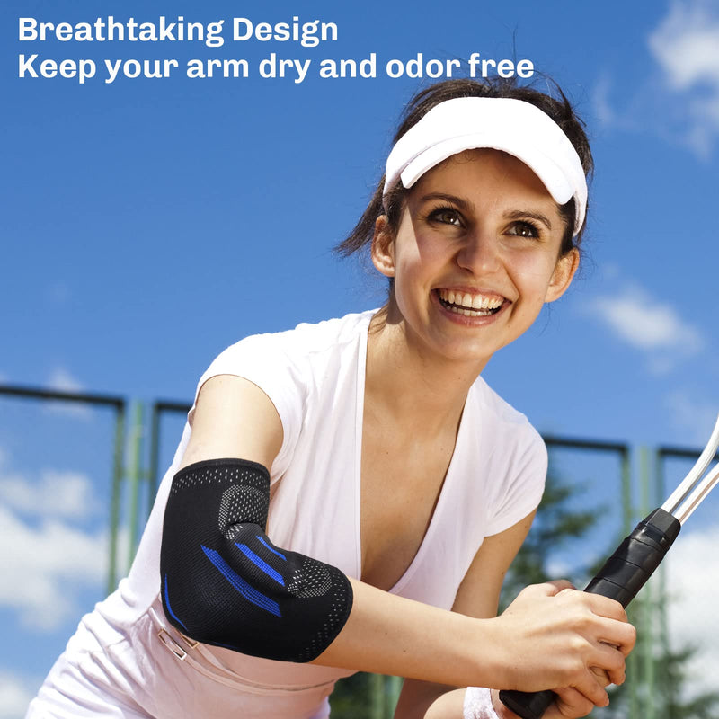 [Australia] - 2 in 1 Tennis Elbow Brace for Women Men, Compression Sleeve with Integrated Elbow Pads Breathable Tendonitis elbow Support Protector for Sports Golfer's Elbow Arthritis Treatment Reduce Joint Pain Medium 